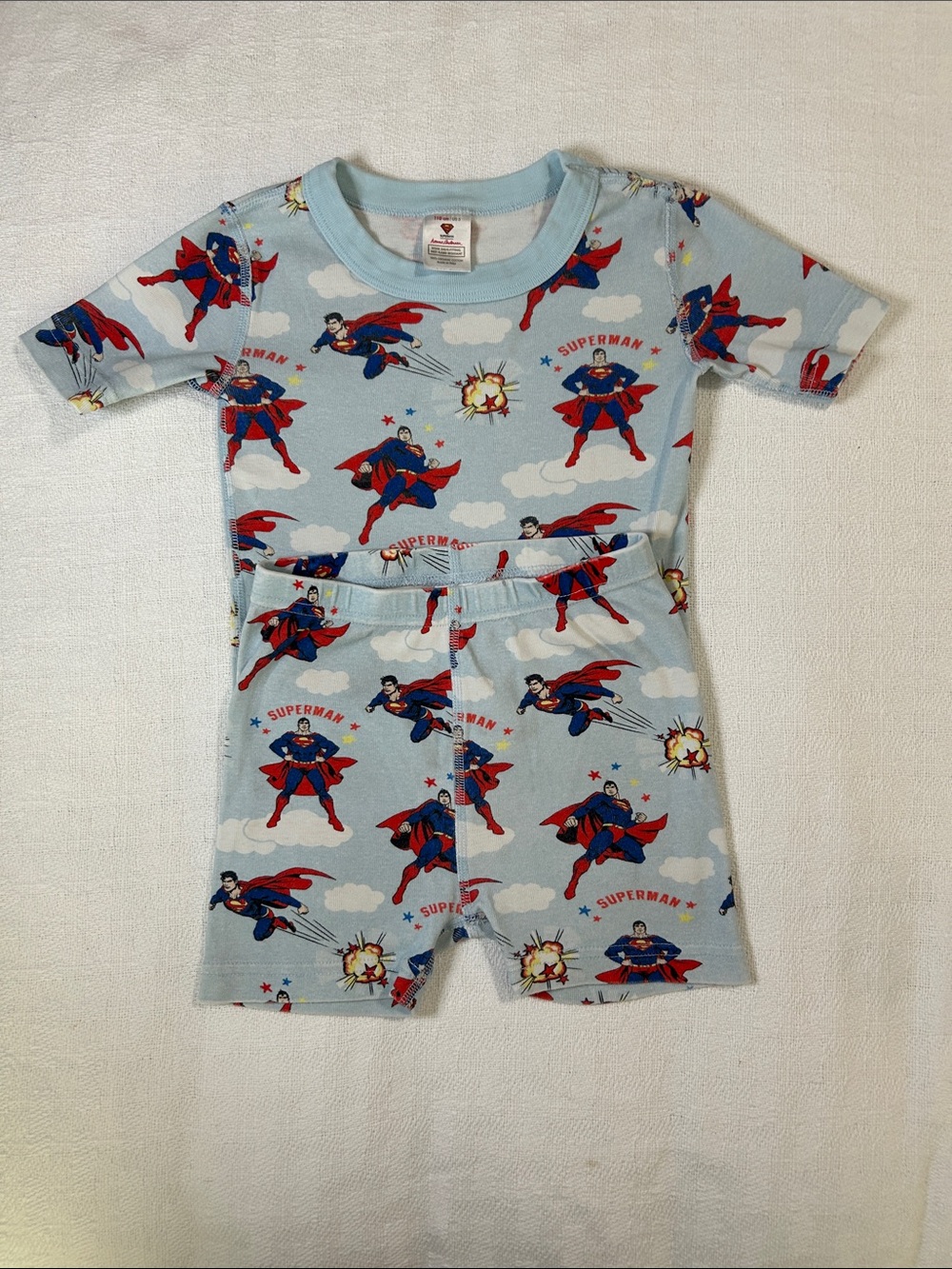 Hanna Andersson Light Blue Superman PJ Set